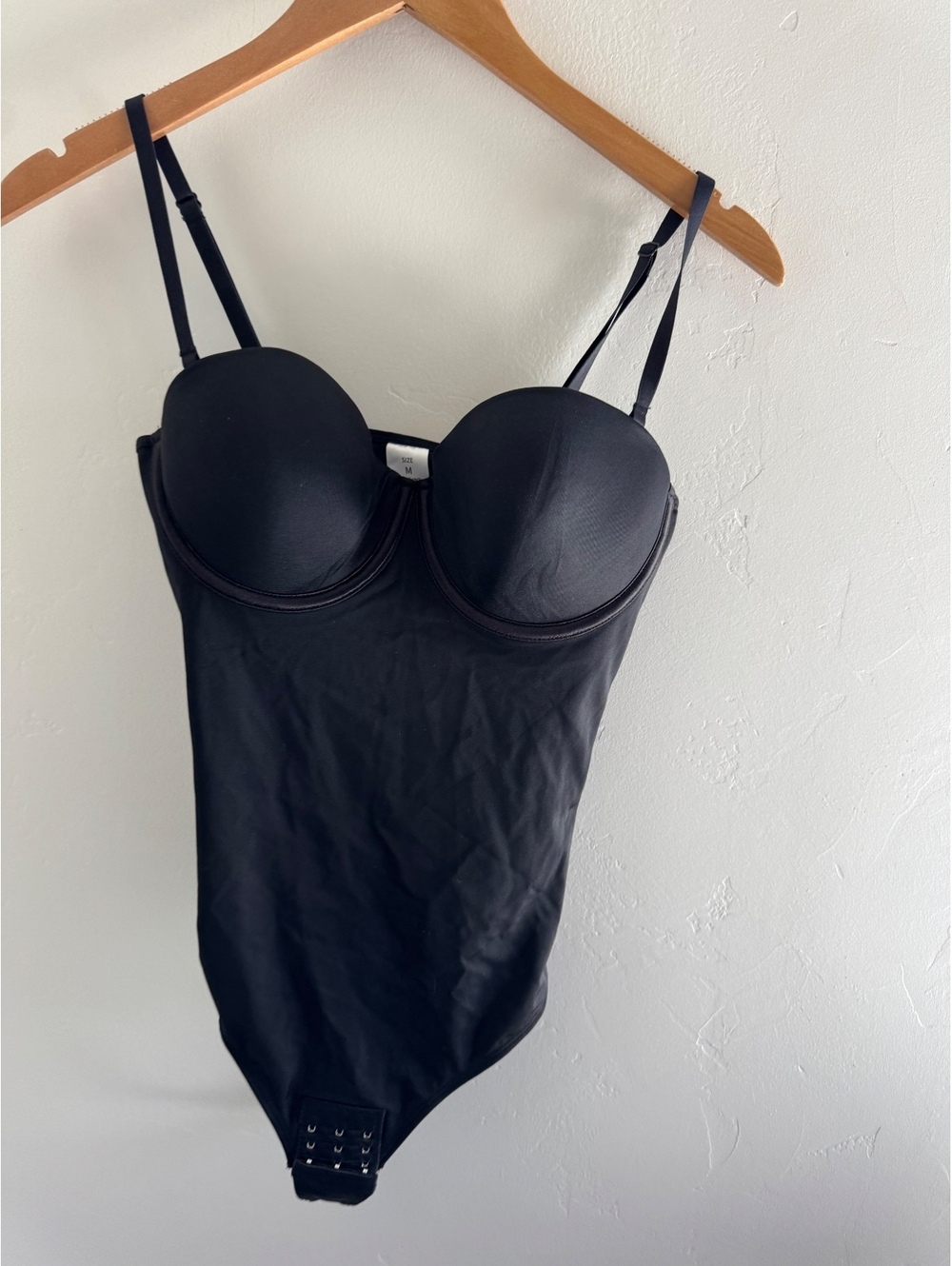 Black Bustier Shapewear Bodysuit Size Medium Underwire Corset